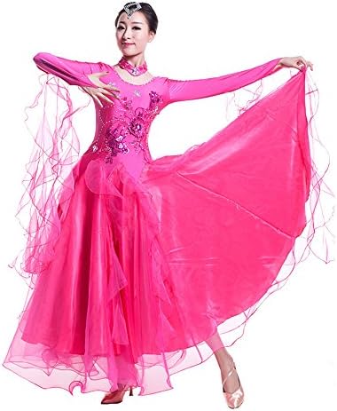 Zooboo Prom Plesna plesna haljina plesača plesa moderna glatka valcer tango zabava latino ljuljačka haljina dugi rukav za