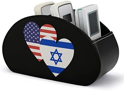 Izrael American Heart Flag držač za daljinski upravljač PU kožna daljinska kadica za ladicu pokrivača Organizator za skladištenje