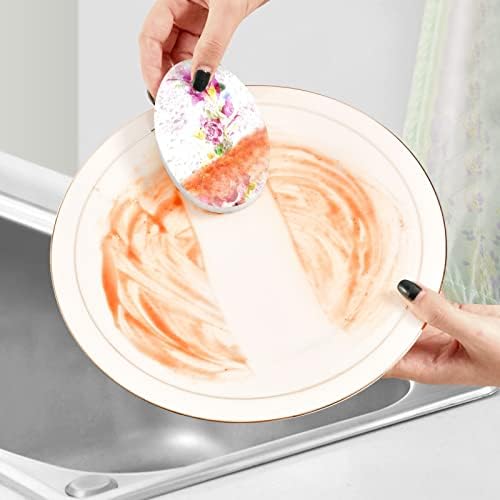 Alaza 3d ružičasta ruža cvijeta akvarel prirodne spužve kuhinje Celuloza spužva za jela za pranje kupaonice i čišćenja kućanstva,