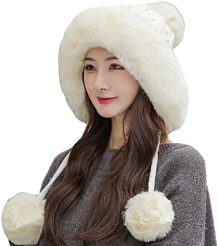 Huamulan žene zimske peruanske uši Beanie šešir za uši zaklopke SHERPA Ski snježni šeširi pleteni fleece obloženi 3 pom pom