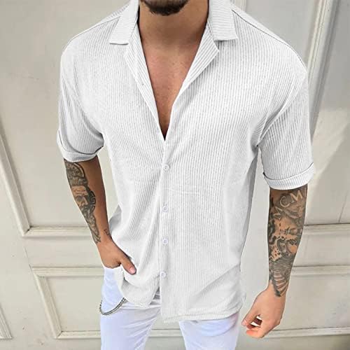 Ljetne majice u teretani muškarci ležerni kratki rukavi proljetni ljetni vrat vrat Čvrsti košulje modno vrhunsko odjeće za