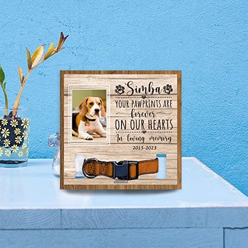 Otisci šape zauvijek su u našim srcima, personalizirani držač ogrlice za pseće beagle, znak za simptovanje kućnih ovratnika
