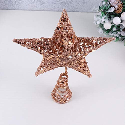 AMOSFUN 7.9 '' Glittered božićno drvce Topper Star Treetop za ukras božićnog drvca ili dekor doma