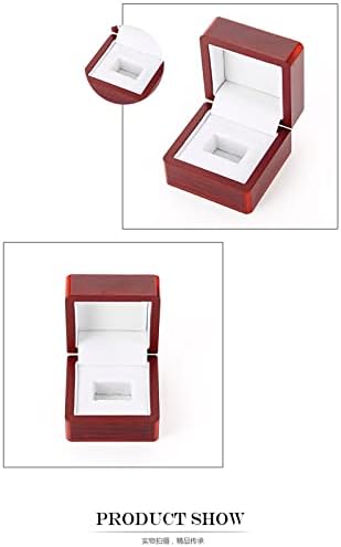 Kutija za prstenje, kutija za prstenje od prirodnog drveta, trostruki drveni okvir za prsten za vjenčanje i prijedlog za
