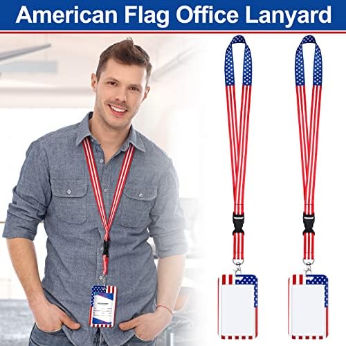 8 komada uredskih traka s američkom zastavom držači znački metalne uvlačne kemijske olovke patriotski remen s američkom zastavom