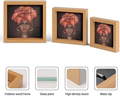 Afroamerikanski lijepe djevojke drveni okvir za slike od 3 postavljenog okvira za fotografije sa staklom za kućni izlaz za