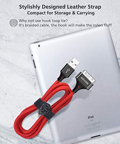Agvee 2 pakiranje 6ft za stari kabel za punjenje iPhone 4S, MFI certificiran 30 -pin u pletenicama s teškim trajnim kabelom