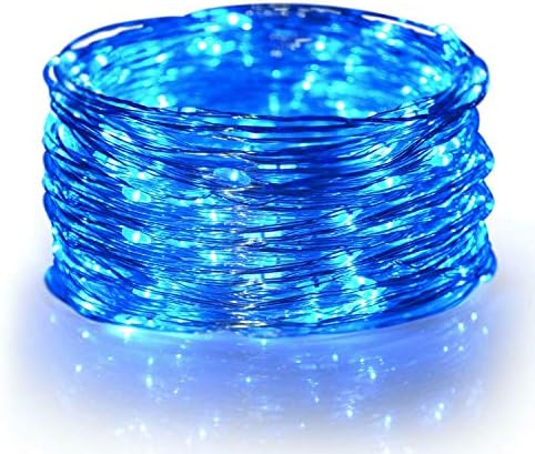 1 set. Plavo svjetlo 10M 100M bakrena žica žičana svjetla vodootporna bajka vanjski vrtni dekor baterija