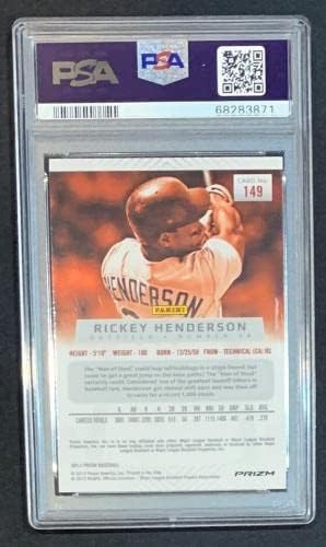 Rickey Henderson 2012 Panini Silver Prizm Baseball potpisana karta 149 Auto PSA 10 - MLB autogramirane bejzbolske karte