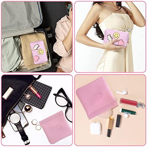 loevcc 2pcs torbe za šminkanje za žene, 1 ružičasta preppy flastera srednja toaletna vrećica za putovanja i 1 ljubičasta