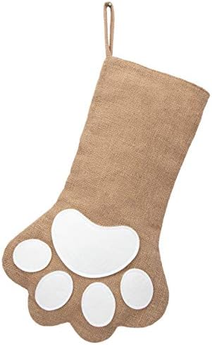 Gex Dog Božićna čarapa 1 pakiranje 16 ”platnena platna originalna božićna čarapa za kućne ljubimce pse mačke šapa oblik božićni