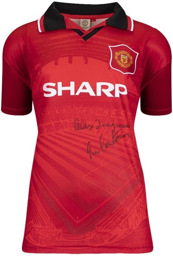 Sir Alex Ferguson i Eric Cantona Dual potpisali Manchester United Košulja - 1996, HOM - Autografirani nogometni dresovi