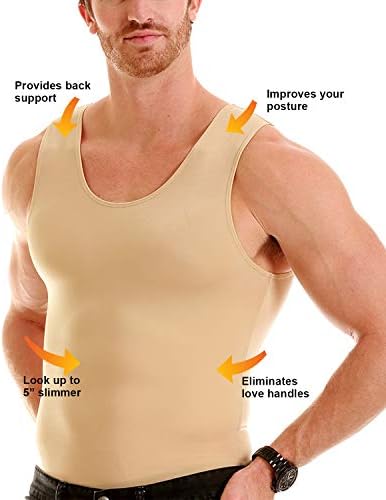 Insta Slim muškim kompresijskim tenk gornjim dijelom - Slimming Body Shiper Mišićni spremnik - Underhirt za kontrolu trbuha