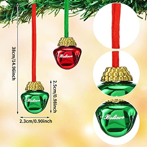 60 PCS -a za božićne zvona ogrlice Bulk vjerujte zvonastim ogrlicama Sleki zvona za božićne zvone Ogrlice Ukrasno viseće