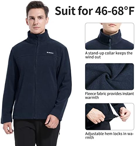 Alblanc muška jakna od runa, lagana mekana puna jakna s zip polarnom flisom, muška jakna s patentnim zatvaračem s džepovima
