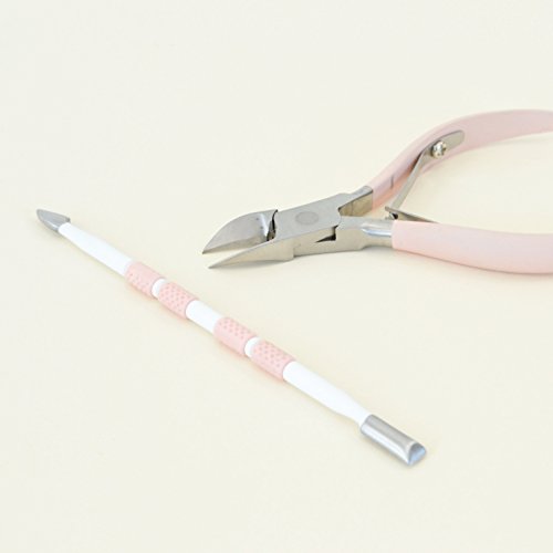 Najbolji potisnik za kutikule za žene-nehrđajući čelik - profesionalni alat za manikuru i pedikuru-ružičasta-komplet za čišćenje
