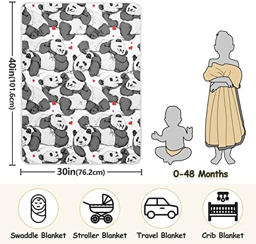 Pande za pirjane pokrivače zagrljaj pamuka za dojenčad, primanje pokrivača, lagana mekana pokrivača za krevetić, kolica,