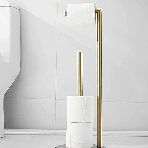 Newces Slobodno stojeći toaletni papir držač valjaka s malim policama za odlaganje nehrđajućeg čelika