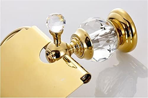 DLVKHKL držač za papir za kotrljanje zlato Totalni mesingani držač toaletnog papira Kristalni dekoracija vodootporna kutija