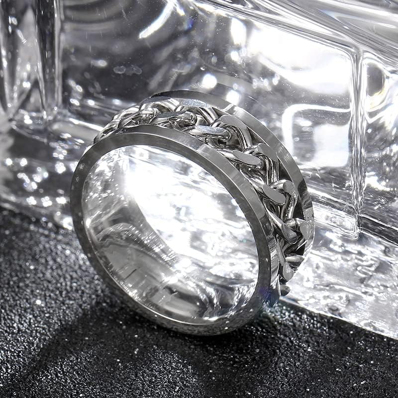 Koleso 8 mm srebrni lanac prsten za muškarce i žene-54585