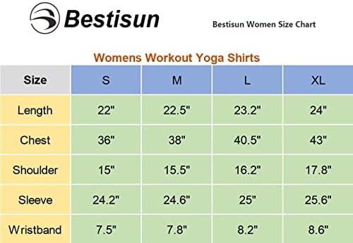 Bestisun Women Working Atletic Tops s dugim rukavima Split Split Yoga Gym majica za žene