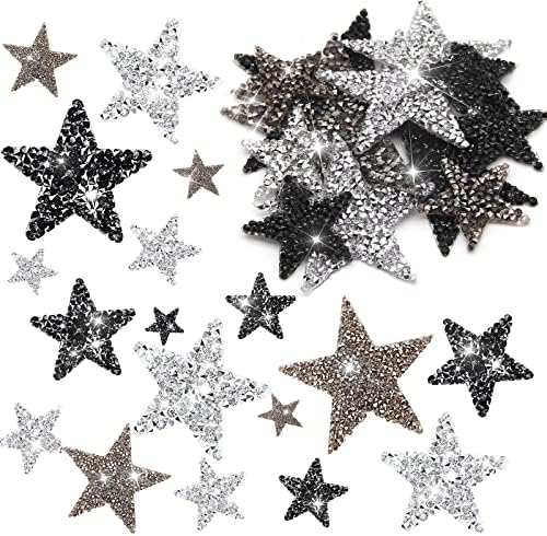 50 komada Zvjezdana željezo na flasterima Na ljepljivim zvjezdanim flasterama Željezo na zvijezdama svjetlucava rhinestone