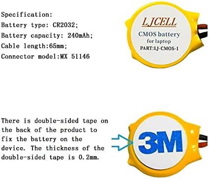 LJCELL CMOS baterija za Dell Alienware Alpha R1 Steam Machine I5 i7 radna površina, popravite žuto svjetlo bios RTC CR2032