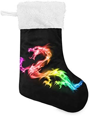 Alaza božićne čarape Fire Rainbow Dragon Classic Personalizirani veliki čarapasti ukrasi za obiteljski blagdanski sezonski