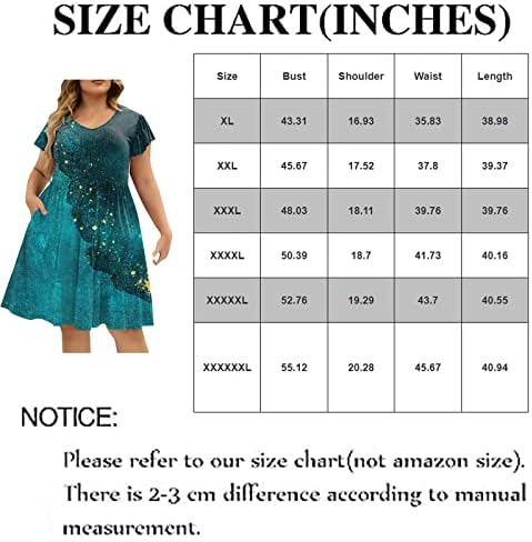 ADSSDQ Ljetne haljine za žene 2023 velike veličine ženske haljine s V-izrezom moda casual print labava udobna haljina na