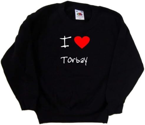 Volim srce Torbay Crna dječja majica