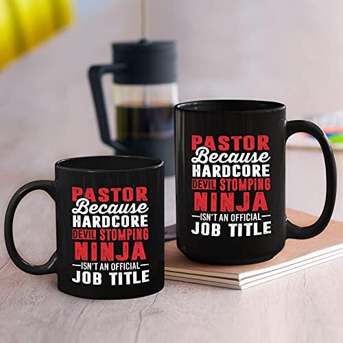 Pastor jer hardcore Đavo gaping ninja nije titula radnog mjesta keramička šalica za kavu, smiješne čajne šalice pastor, kršćani
