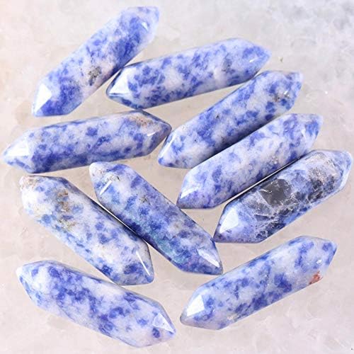 Yenoshi 8x32mm Prirodno kamenje plavo sodalit šesterokutno zacjeljivanje šiljastog reiki čakra bez bušenja rupa zrnca privjesak