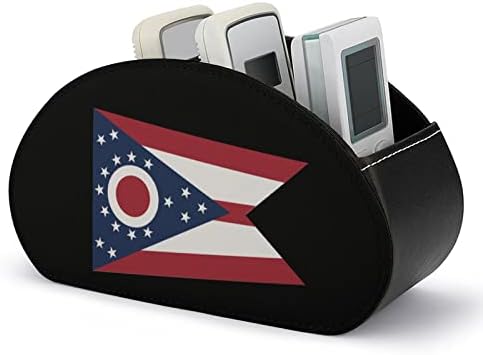 Vintage Ohio State America zastava držač za daljinsko upravljanje PU kožna TV daljinski organizator kutija s 5 odjeljaka
