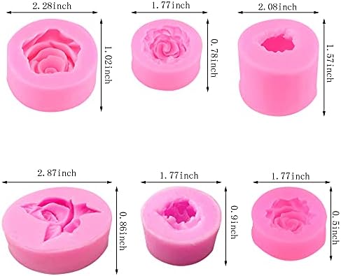 6 PCS 3D ruže cvjetni fondant kalup 3D cvjetni silikonski sapun Cvijet cvjetnik cvjetanje oblik ruže silikonski kalup smola