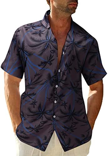 Zdfer Havajske košulje za muški cvjetni gumb za ispis dolje košulje kratke rukave Redovito fit ljetne plaže Košulja za o