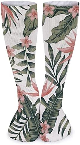 Plumeria Cvjetovi Listovi palmi cijevi čarape čarape čarape prozračne atletske čarape čarape na otvorenom za unisex