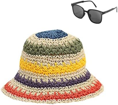 Sklopivi široki obogaćeni šareni sunčani kapu s sunčanim naočalama pakiranim ljetnim šeširom na plaži Outdoor Bucket šešir