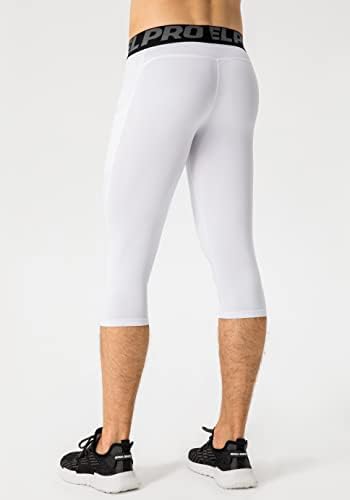 Muške kompresijske hlače s džepovima 3/4 osnovni slojevi za vježbanje suho pristajanje donje rublje hulahopke sportske tajice