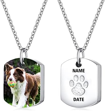 Solwim Personalizirana urna ogrlica za pepeo za kućne ljubimce: Prilagođena ogrlica za pse za pepeo, Kremacija kućnih ljubimaca/psa
