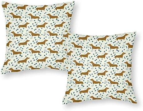 Dahshunds Otisci set od 2 prekrivača jastuka s jastucima s jastucima za jastuk za kauč kauč dekorativni automobil za spavaće