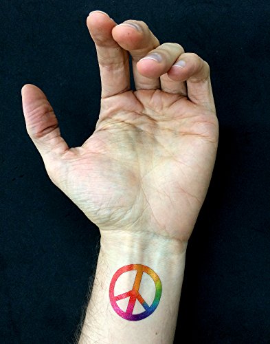 Rainbow mir Simbol potpisuje tetovaže, hipi za hipiju 60 -ih favorizira