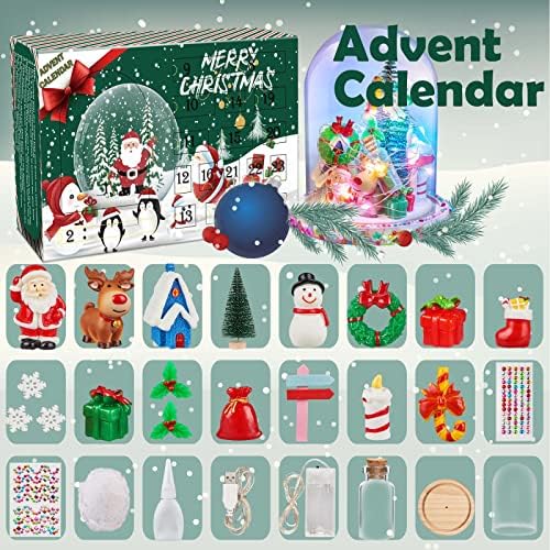 Napravite vlastito božićno noćno svjetlo Adventski kalendar 2022 Uradi Sam Stolni Mini Božićni ukrasi dekor umjetnički zanati