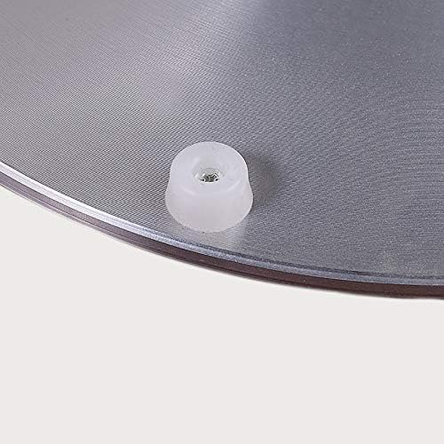 Okretni stol od kaljenog stakla otpornog na eksploziju, okrugli stol za blagovanje promjera 10 mm (0,4 inča), baza od aluminijske
