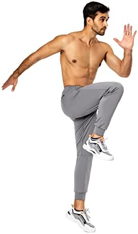 Hugut muške trenirke lagane s džepovima s patentnim zatvaračem, konusnim joggers atletskim stazama hlača za trening treninga
