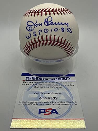 Don Larsen Perfect Game WSPG 10-8-56 Potpisan autogram OMLB Baseball PSA DNA *32-Autografirani bejzbol