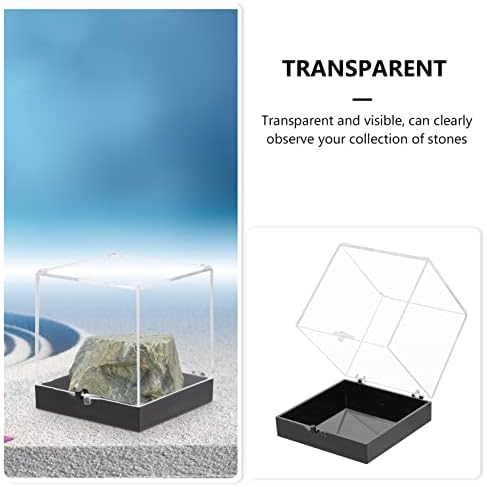 Abaodam kristalni držač Kristalna polica 2pcs kvadratni prozirni ukrasni okvir zaslon uzorka uzorka kutija za prikaz nakita