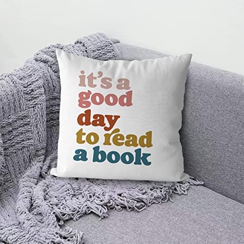 Keuspi Trendy dobar je dan za čitanje knjige ukras za ukrasni jastuk za jastuk za bacanje jastuka za jastuk 18x18 inča, trendovska