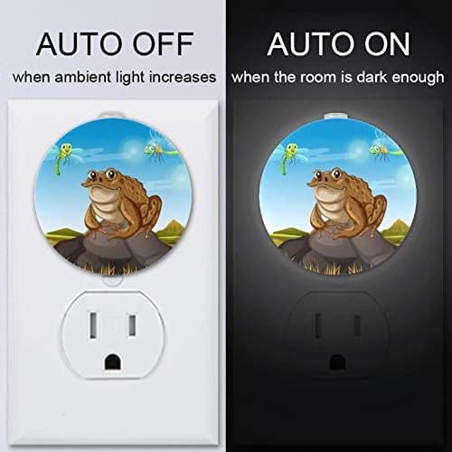 2 pakiranja LED svjetlo za noćno svjetlo s sumrakom do zore senzor za dječju sobu, vrtić, kuhinju, hodnik smeđa žaba sjedeći