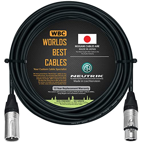 Najbolji kabeli na svijetu 20 stopa - četverostrani kabel mikrofona izrađen pomoću mogami 2534 žice i neutrik nc3mxx muški
