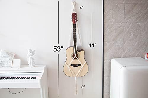 Zidna vješalica za gitaru - makroname gitara - gitarski zidni nosač - Boho držač gitare za akustičnu gitaru i električnu